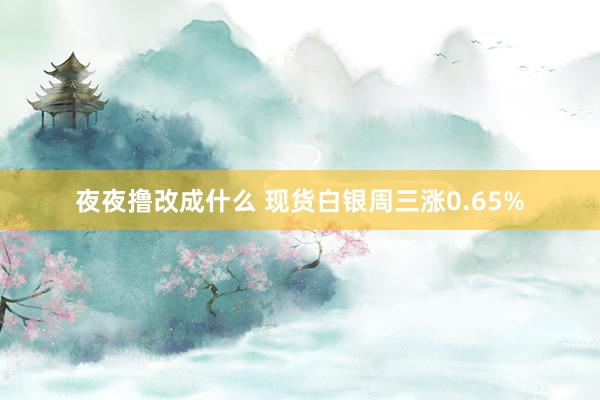 夜夜撸改成什么 现货白银周三涨0.65%