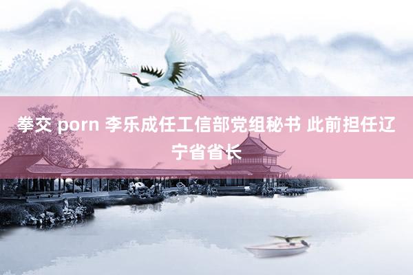 拳交 porn 李乐成任工信部党组秘书 此前担任辽宁省省长