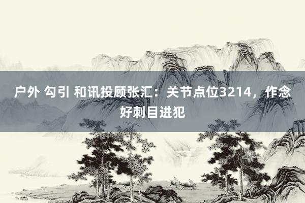 户外 勾引 和讯投顾张汇：关节点位3214，作念好刺目进犯